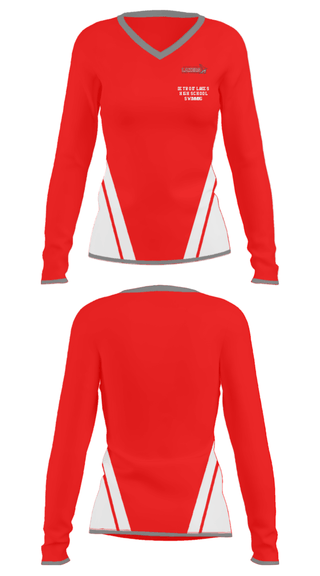 Women's Long Sleeve Vneck Shirt, Detroit Lakes High School Swimming, Swimming, Teamtime, Team time, sublimation, custom sports apparel, team uniforms, spirit wear, spiritwear, sports uniforms, custom shirts, team store, custom team store, fundraiser sports, apparel fundraiser