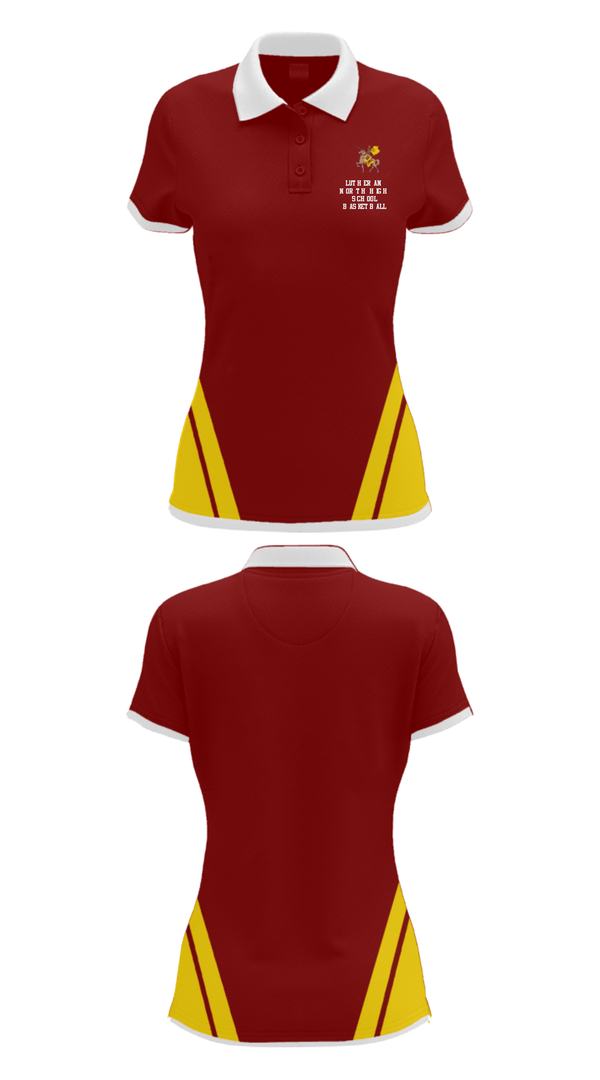 Women's Short Sleeve Performance Polo, Lutheran North High School Basketball, Women's Basketball, Teamtime, Team time, sublimation, custom sports apparel, team uniforms, spirit wear, spiritwear, sports uniforms, custom shirts, team store, custom team store, fundraiser sports, apparel fundraiser