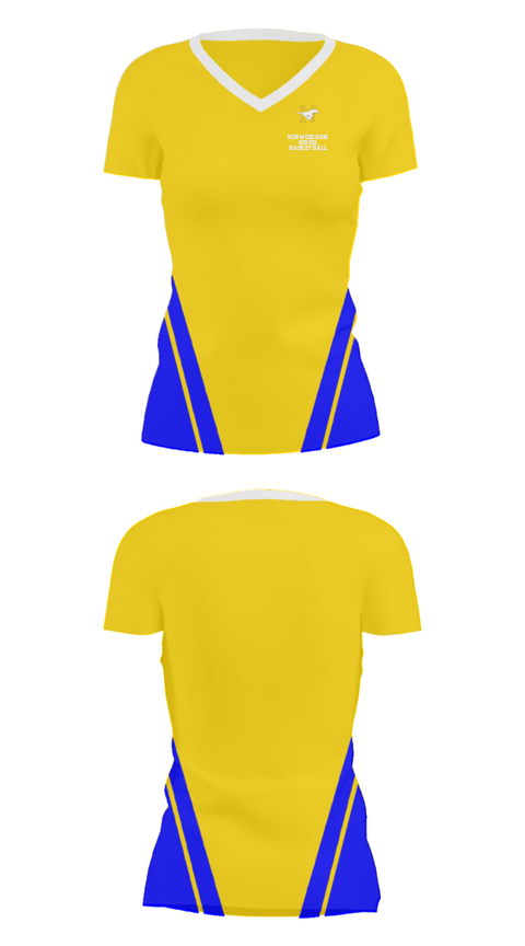 Women's Short Sleeve Vneck Shirt, Norwood High School Basketball, Women's Basketball, Teamtime, Team time, sublimation, custom sports apparel, team uniforms, spirit wear, spiritwear, sports uniforms, custom shirts, team store, custom team store, fundraiser sports, apparel fundraiser