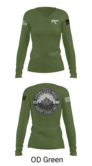 Women's Long Sleeve Vneck Shirt, Violent Crimes Unit, Police, Teamtime, Team time, sublimation, custom sports apparel, team uniforms, spirit wear, spiritwear, sports uniforms, custom shirts, team store, custom team store, fundraiser sports, apparel fundraiser
