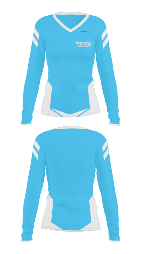 Women's Long Sleeve Vneck Shirt, Jewish Community Center of the Lehigh Valley, Spirit Store, Teamtime, Team time, sublimation, custom sports apparel, team uniforms, spirit wear, spiritwear, sports uniforms, custom shirts, team store, custom team store, fundraiser sports, apparel fundraiser