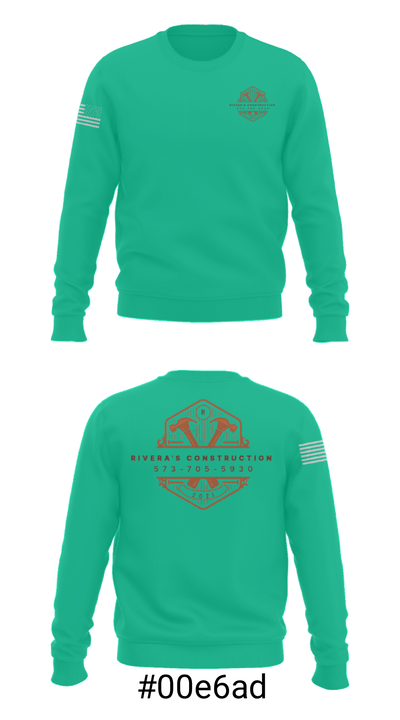 Rivera's Construction 31728609 Crew Neck Sweatshirt - 16