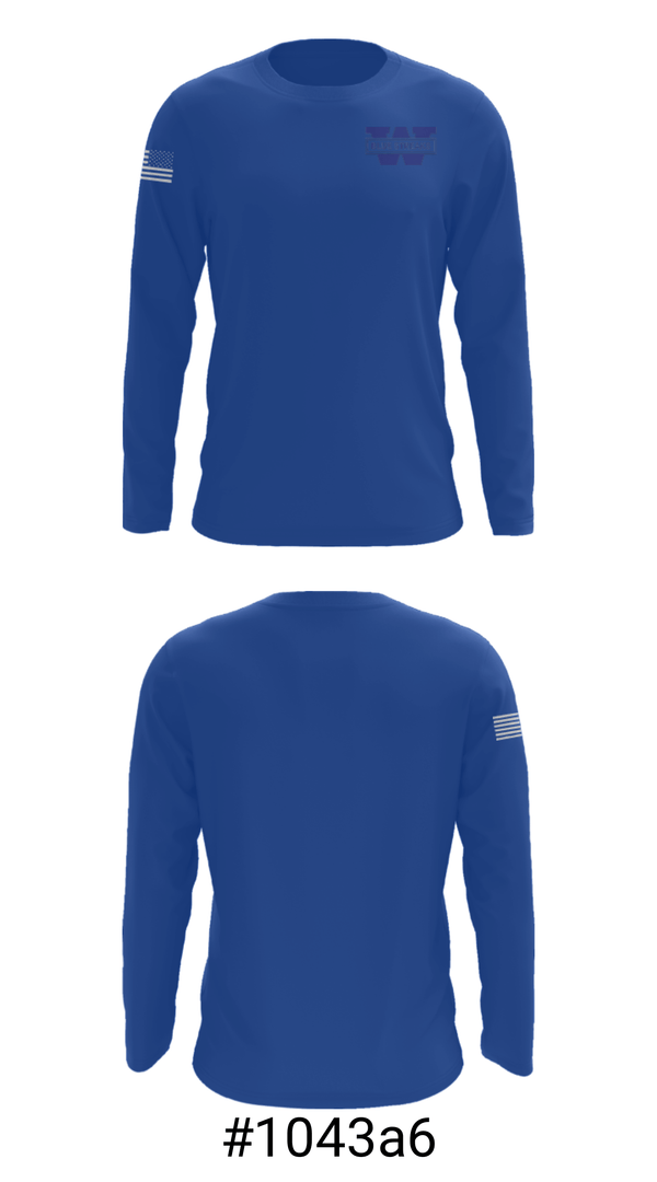 Long Sleeve Performance Shirt, Woodstock High School Swimming, Swimming, Teamtime, Team time, sublimation, custom sports apparel, team uniforms, spirit wear, spiritwear, sports uniforms, custom shirts, team store, custom team store, fundraiser sports, apparel fundraiser