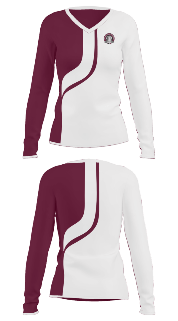 Women's Long Sleeve Vneck Shirt, Perry Elementary School, Spirit Store, Teamtime, Team time, sublimation, custom sports apparel, team uniforms, spirit wear, spiritwear, sports uniforms, custom shirts, team store, custom team store, fundraiser sports, apparel fundraiser