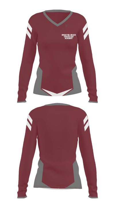 Greater Grace Christian Academy 91497694 Women's Long Sleeve V-neck Shirt - 29