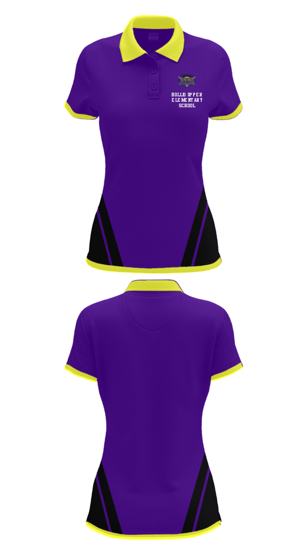 Women's Short Sleeve Performance Polo, Hollis Upper Elementary School, Spirit Store, Teamtime, Team time, sublimation, custom sports apparel, team uniforms, spirit wear, spiritwear, sports uniforms, custom shirts, team store, custom team store, fundraiser sports, apparel fundraiser
