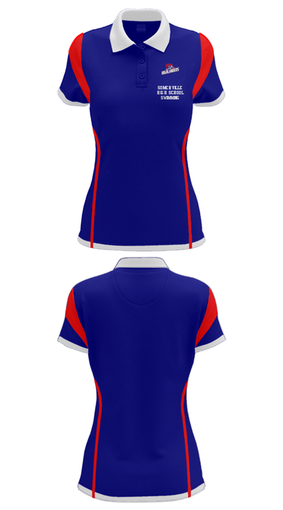 Somerville High School Swimming 14455769 Women's Short Sleeve Performance Polo  - 26