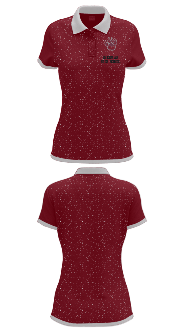 Women's Short Sleeve Performance Polo, Sherman High School, Spirit Store, Teamtime, Team time, sublimation, custom sports apparel, team uniforms, spirit wear, spiritwear, sports uniforms, custom shirts, team store, custom team store, fundraiser sports, apparel fundraiser