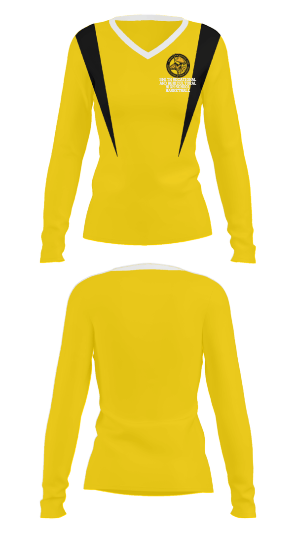 Women's Long Sleeve Vneck Shirt, Smith Vocational and Agricultural High School Basketball, Women's Basketball, Teamtime, Team time, sublimation, custom sports apparel, team uniforms, spirit wear, spiritwear, sports uniforms, custom shirts, team store, custom team store, fundraiser sports, apparel fundraiser