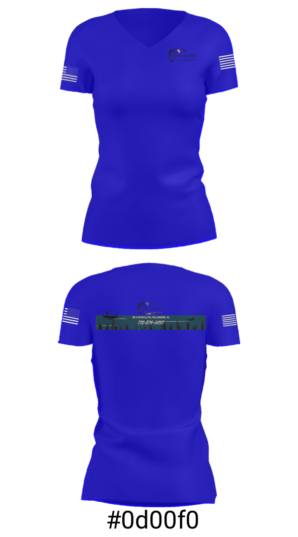 Women's Short Sleeve Vneck Shirt, The Watering Hole at FFHQ, , Teamtime, Team time, sublimation, custom sports apparel, team uniforms, spirit wear, spiritwear, sports uniforms, custom shirts, team store, custom team store, fundraiser sports, apparel fundraiser