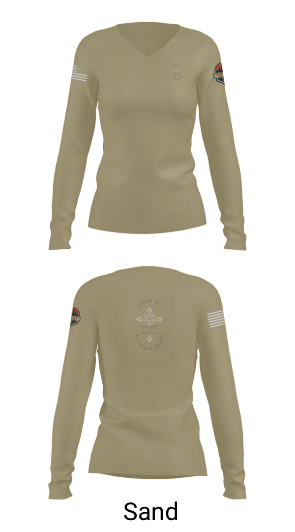 Women's Long Sleeve Vneck Shirt, , Marines, Teamtime, Team time, sublimation, custom sports apparel, team uniforms, spirit wear, spiritwear, sports uniforms, custom shirts, team store, custom team store, fundraiser sports, apparel fundraiser