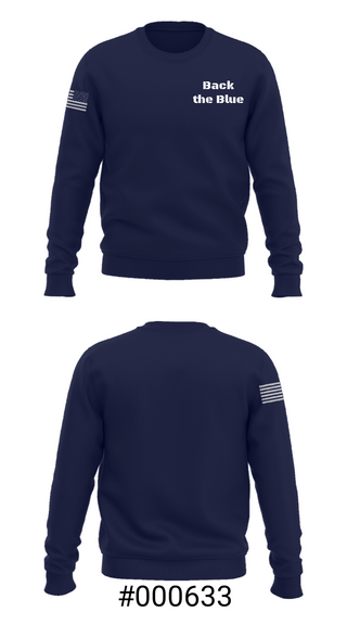 Crew Neck Sweatshirt, Back the Blue, Police, Teamtime, Team time, sublimation, custom sports apparel, team uniforms, spirit wear, spiritwear, sports uniforms, custom shirts, team store, custom team store, fundraiser sports, apparel fundraiser