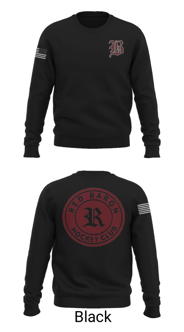 Crew Neck Sweatshirt, Red Baron Hockey Club, Ice Hockey, Teamtime, Team time, sublimation, custom sports apparel, team uniforms, spirit wear, spiritwear, sports uniforms, custom shirts, team store, custom team store, fundraiser sports, apparel fundraiser