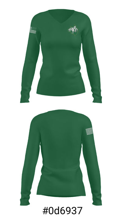 Adirondack High School Bowling 47314363 Women's Long Sleeve V-neck Shirt - 20