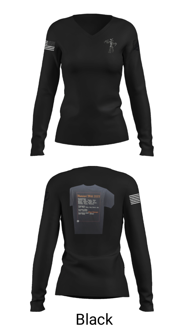 Women's Long Sleeve Vneck Shirt, Ravens mill 2023, , Teamtime, Team time, sublimation, custom sports apparel, team uniforms, spirit wear, spiritwear, sports uniforms, custom shirts, team store, custom team store, fundraiser sports, apparel fundraiser