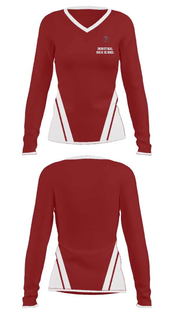 Women's Long Sleeve Vneck Shirt, Industrial High School, Men's Basketball, Teamtime, Team time, sublimation, custom sports apparel, team uniforms, spirit wear, spiritwear, sports uniforms, custom shirts, team store, custom team store, fundraiser sports, apparel fundraiser