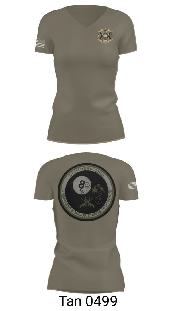 Women's Short Sleeve Vneck Shirt, Southern Ohio Organized and Major Crimes Task Force, Police, Teamtime, Team time, sublimation, custom sports apparel, team uniforms, spirit wear, spiritwear, sports uniforms, custom shirts, team store, custom team store, fundraiser sports, apparel fundraiser