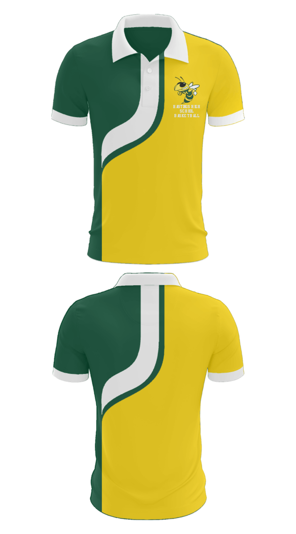 Short Sleeve Performance Polo, Hastings High School Basketball, Men's Basketball, Teamtime, Team time, sublimation, custom sports apparel, team uniforms, spirit wear, spiritwear, sports uniforms, custom shirts, team store, custom team store, fundraiser sports, apparel fundraiser