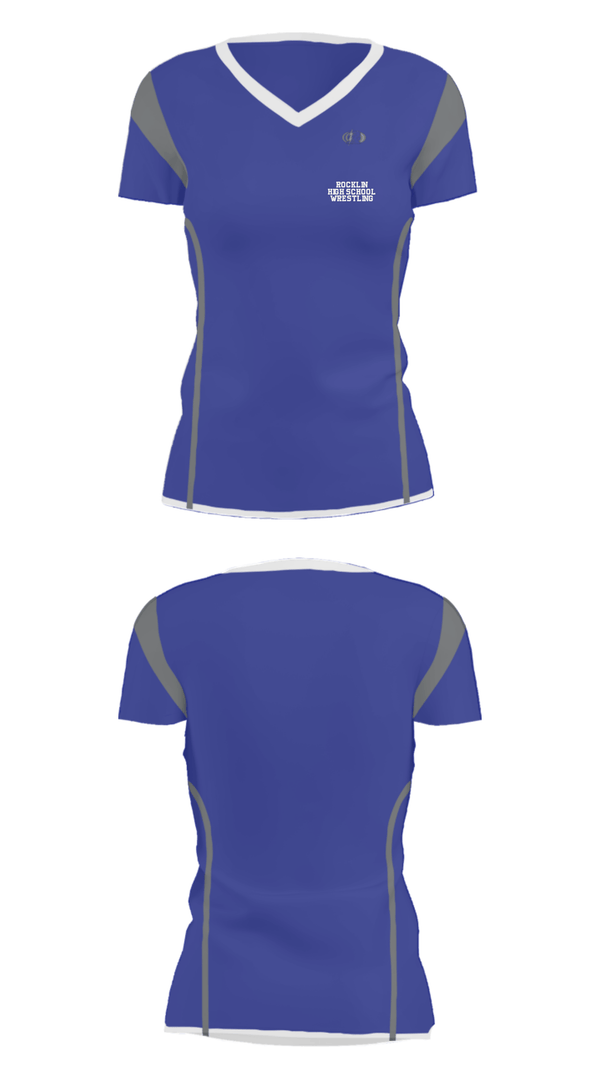 Women's Short Sleeve Vneck Shirt, Rocklin High School Wrestling, Wrestling, Teamtime, Team time, sublimation, custom sports apparel, team uniforms, spirit wear, spiritwear, sports uniforms, custom shirts, team store, custom team store, fundraiser sports, apparel fundraiser