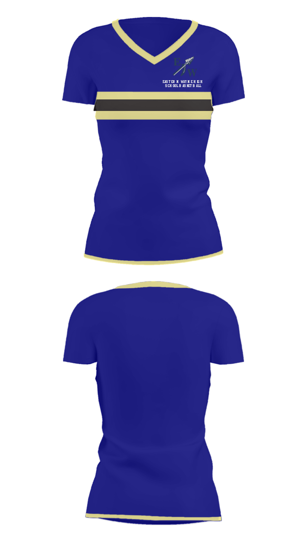 Women's Short Sleeve Vneck Shirt, Eastern Wayne High School Basketball, Women's Basketball, Teamtime, Team time, sublimation, custom sports apparel, team uniforms, spirit wear, spiritwear, sports uniforms, custom shirts, team store, custom team store, fundraiser sports, apparel fundraiser