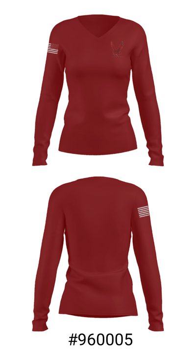 Main Street High School 63405126 Women's Long Sleeve V-neck Shirt - 20