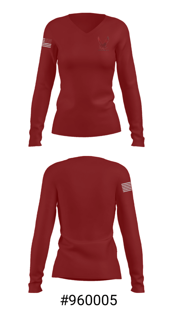 Women's Long Sleeve Vneck Shirt, Main Street High School, Spirit Store, Teamtime, Team time, sublimation, custom sports apparel, team uniforms, spirit wear, spiritwear, sports uniforms, custom shirts, team store, custom team store, fundraiser sports, apparel fundraiser