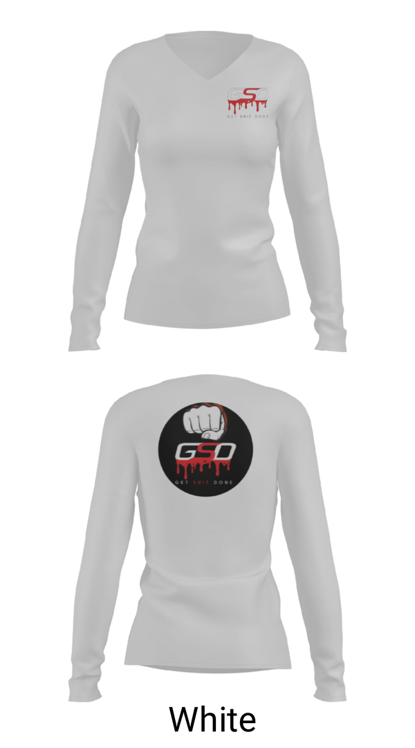 Women's Long Sleeve Vneck Shirt, GetShitDone, E-Sports, Teamtime, Team time, sublimation, custom sports apparel, team uniforms, spirit wear, spiritwear, sports uniforms, custom shirts, team store, custom team store, fundraiser sports, apparel fundraiser