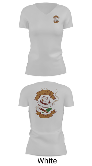 Women's Short Sleeve Vneck Shirt, The Cigar Room, , Teamtime, Team time, sublimation, custom sports apparel, team uniforms, spirit wear, spiritwear, sports uniforms, custom shirts, team store, custom team store, fundraiser sports, apparel fundraiser