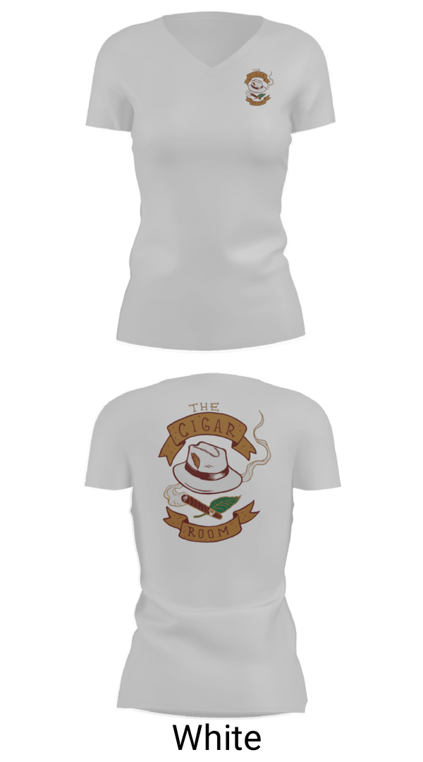 Women's Short Sleeve Vneck Shirt, The Cigar Room, , Teamtime, Team time, sublimation, custom sports apparel, team uniforms, spirit wear, spiritwear, sports uniforms, custom shirts, team store, custom team store, fundraiser sports, apparel fundraiser