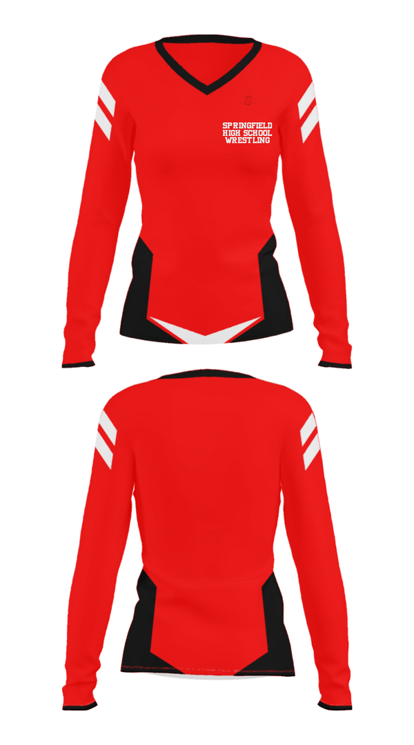 Women's Long Sleeve Vneck Shirt, Springfield High School Wrestling, Wrestling, Teamtime, Team time, sublimation, custom sports apparel, team uniforms, spirit wear, spiritwear, sports uniforms, custom shirts, team store, custom team store, fundraiser sports, apparel fundraiser