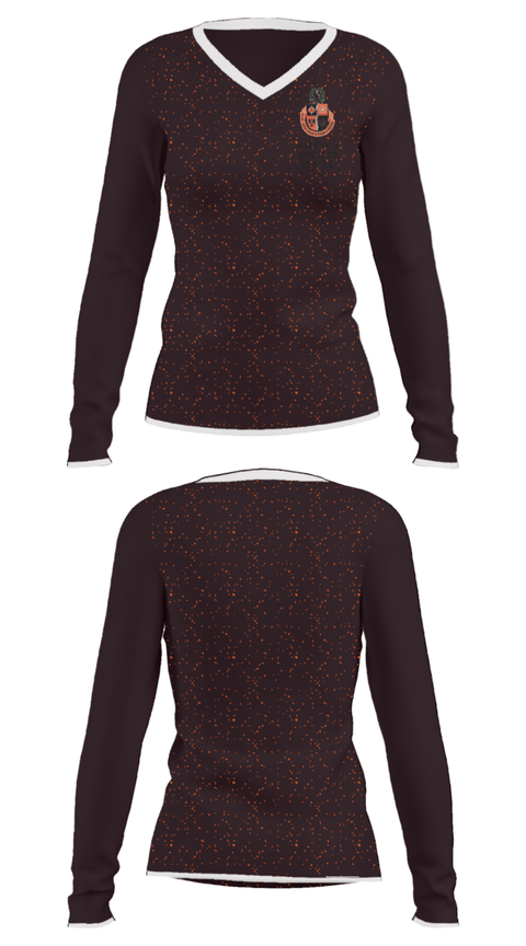 Women's Long Sleeve Vneck Shirt, Park View Education Centre, Spirit Store, Teamtime, Team time, sublimation, custom sports apparel, team uniforms, spirit wear, spiritwear, sports uniforms, custom shirts, team store, custom team store, fundraiser sports, apparel fundraiser