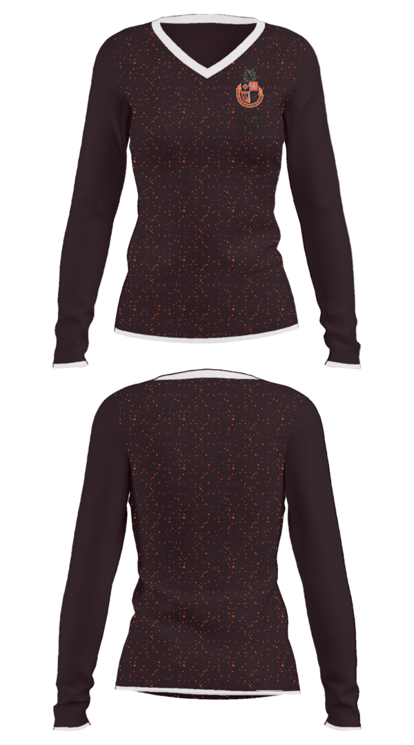 Women's Long Sleeve Vneck Shirt, Park View Education Centre, Spirit Store, Teamtime, Team time, sublimation, custom sports apparel, team uniforms, spirit wear, spiritwear, sports uniforms, custom shirts, team store, custom team store, fundraiser sports, apparel fundraiser