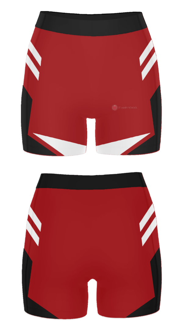 Women's Compression Shorts, St Mary's School, Spirit Store, Teamtime, Team time, sublimation, custom sports apparel, team uniforms, spirit wear, spiritwear, sports uniforms, custom shirts, team store, custom team store, fundraiser sports, apparel fundraiser