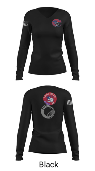 Women's Long Sleeve Vneck Shirt, Carver rams, Football, Teamtime, Team time, sublimation, custom sports apparel, team uniforms, spirit wear, spiritwear, sports uniforms, custom shirts, team store, custom team store, fundraiser sports, apparel fundraiser