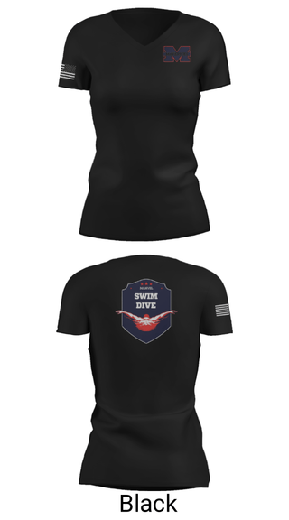 Women's Short Sleeve Vneck Shirt, Manvel High School Swimming, Swimming, Teamtime, Team time, sublimation, custom sports apparel, team uniforms, spirit wear, spiritwear, sports uniforms, custom shirts, team store, custom team store, fundraiser sports, apparel fundraiser