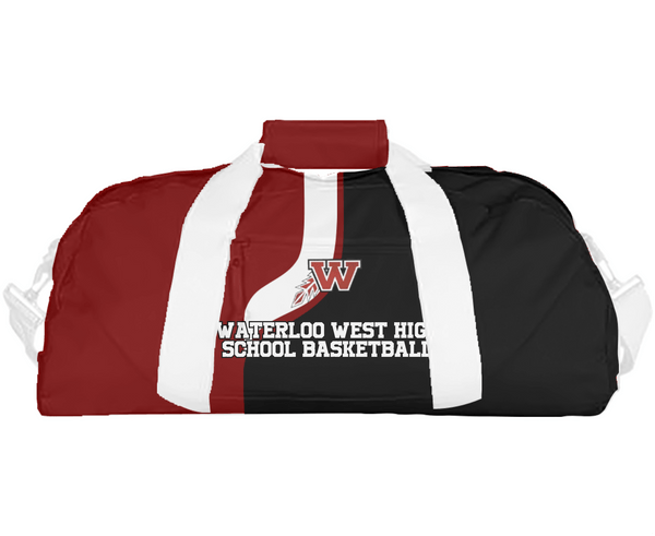Duffle Bag, Waterloo West High School Basketball, Women's Basketball, Teamtime, Team time, sublimation, custom sports apparel, team uniforms, spirit wear, spiritwear, sports uniforms, custom shirts, team store, custom team store, fundraiser sports, apparel fundraiser