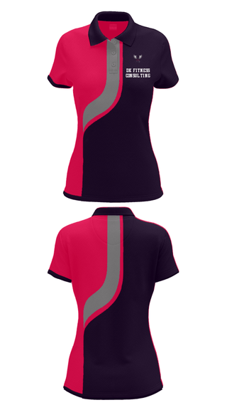 Women's Short Sleeve Performance Polo, DK Fitness Consulting, , Teamtime, Team time, sublimation, custom sports apparel, team uniforms, spirit wear, spiritwear, sports uniforms, custom shirts, team store, custom team store, fundraiser sports, apparel fundraiser
