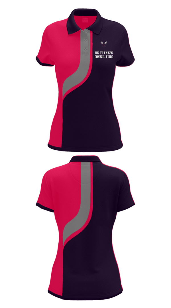 Women's Short Sleeve Performance Polo, DK Fitness Consulting, , Teamtime, Team time, sublimation, custom sports apparel, team uniforms, spirit wear, spiritwear, sports uniforms, custom shirts, team store, custom team store, fundraiser sports, apparel fundraiser