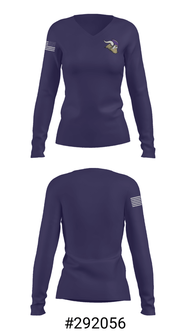 Women's Long Sleeve Vneck Shirt, North Kitsap High School Gymnastics, Spirit Store, Teamtime, Team time, sublimation, custom sports apparel, team uniforms, spirit wear, spiritwear, sports uniforms, custom shirts, team store, custom team store, fundraiser sports, apparel fundraiser