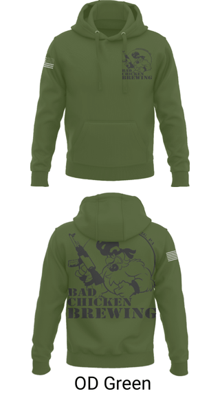 Hoodie, Bad Chicken Brewing, Army, Teamtime, Team time, sublimation, custom sports apparel, team uniforms, spirit wear, spiritwear, sports uniforms, custom shirts, team store, custom team store, fundraiser sports, apparel fundraiser
