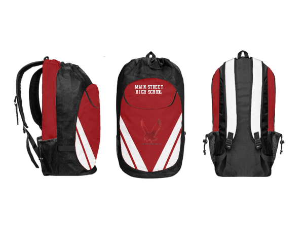 Gear Bag, Main Street High School, Spirit Store, Teamtime, Team time, sublimation, custom sports apparel, team uniforms, spirit wear, spiritwear, sports uniforms, custom shirts, team store, custom team store, fundraiser sports, apparel fundraiser
