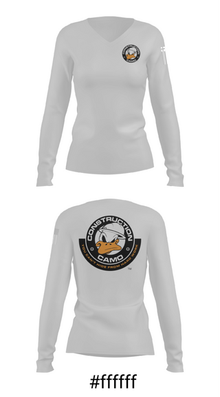 Women's Long Sleeve Vneck Shirt, Construction Camo, , Teamtime, Team time, sublimation, custom sports apparel, team uniforms, spirit wear, spiritwear, sports uniforms, custom shirts, team store, custom team store, fundraiser sports, apparel fundraiser