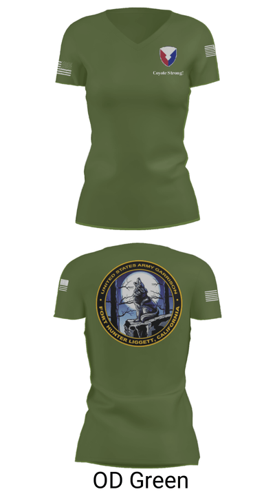 USAG Fort Hunter Liggett 63264859 Women's Short Sleeve V-neck Shirt - 28