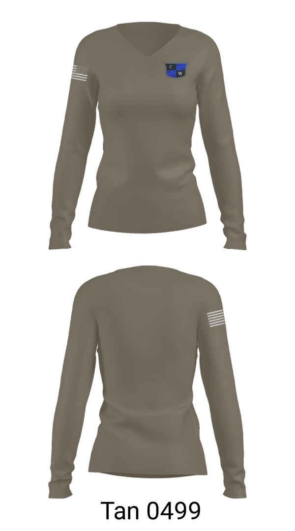 Women's Long Sleeve Vneck Shirt, Charlie West, Police, Teamtime, Team time, sublimation, custom sports apparel, team uniforms, spirit wear, spiritwear, sports uniforms, custom shirts, team store, custom team store, fundraiser sports, apparel fundraiser