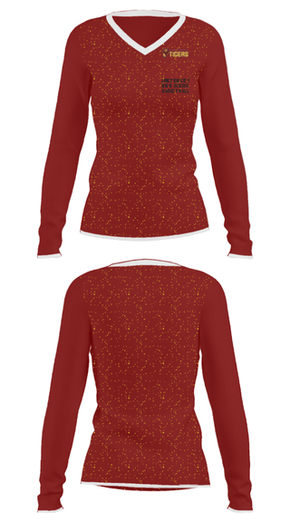Women's Long Sleeve Vneck Shirt, Junction City High School Basketball, Men's Basketball, Teamtime, Team time, sublimation, custom sports apparel, team uniforms, spirit wear, spiritwear, sports uniforms, custom shirts, team store, custom team store, fundraiser sports, apparel fundraiser