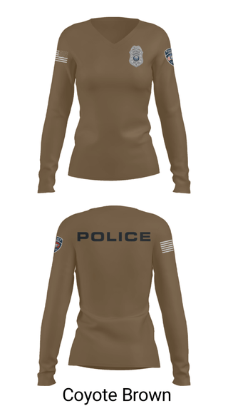 Women's Long Sleeve Vneck Shirt, , Police, Teamtime, Team time, sublimation, custom sports apparel, team uniforms, spirit wear, spiritwear, sports uniforms, custom shirts, team store, custom team store, fundraiser sports, apparel fundraiser