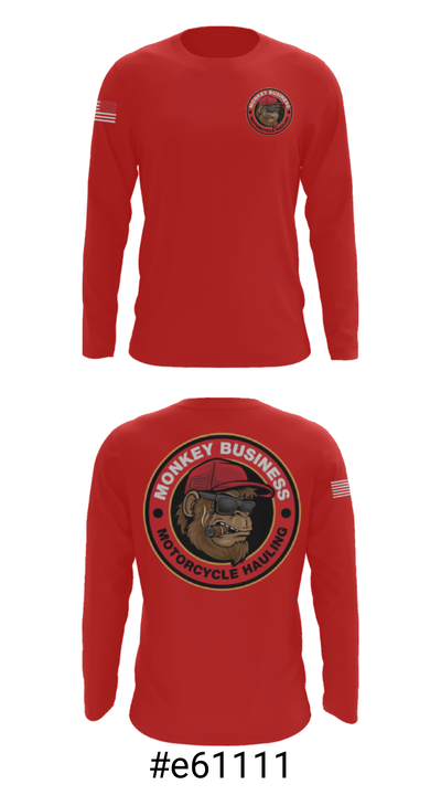 Monkey Business Motorcycke Hauling 57300116 Long Sleeve Performance Shirt - 18