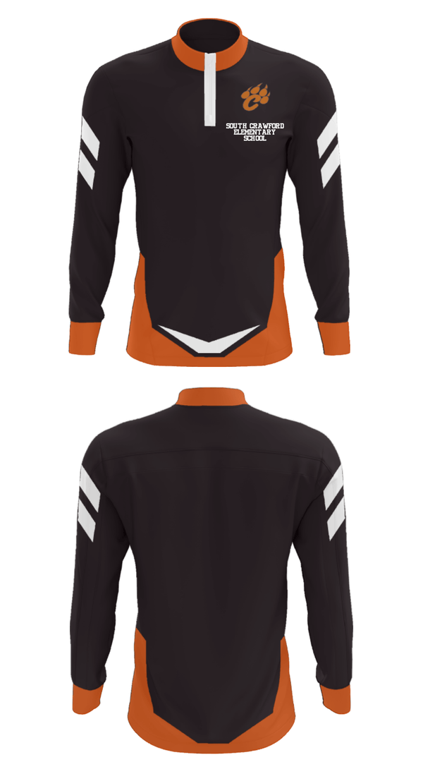 Quarter Zip Jacket, South Crawford Elementary School, Spirit Store, Teamtime, Team time, sublimation, custom sports apparel, team uniforms, spirit wear, spiritwear, sports uniforms, custom shirts, team store, custom team store, fundraiser sports, apparel fundraiser
