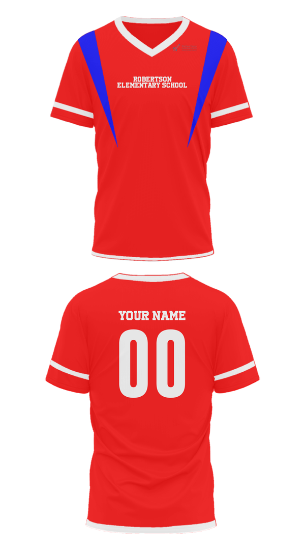 Mens Soccer Jersey, Robertson Elementary School, Spirit Store, Teamtime, Team time, sublimation, custom sports apparel, team uniforms, spirit wear, spiritwear, sports uniforms, custom shirts, team store, custom team store, fundraiser sports, apparel fundraiser