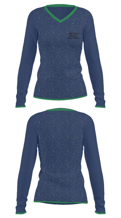 John Paul Ii Catholic High School 40940837 Women's Long Sleeve V-neck Shirt - 33